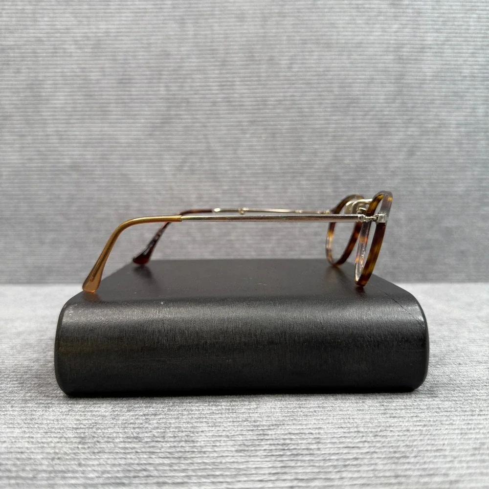 Vintage Tortoiseshell Round Y2k Eyeglasses  140 RC002 Silver Metal Temples